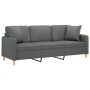 3-seater sofa with dark gray fabric cushions 180 cm by , Sofas - Ref: Foro24-3200918, Price: 297,68 €, Discount: %