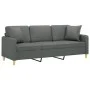 3-seater sofa with dark gray fabric cushions 180 cm by , Sofas - Ref: Foro24-3200918, Price: 273,39 €, Discount: %