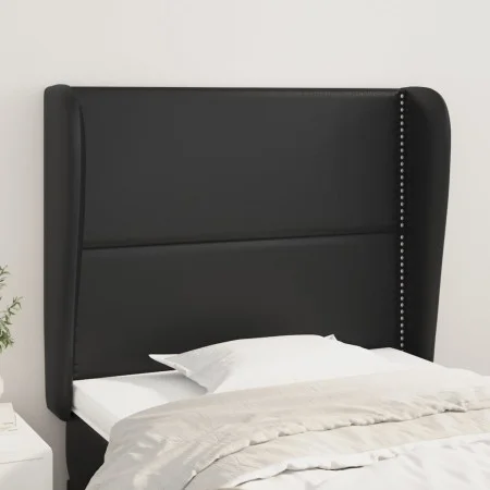 Headboard with black synthetic leather ears 103x23x118/128cm by , Headboards and footboards - Ref: Foro24-3117900, Price: 66,...