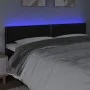 Cabecero con LED cuero sintético negro 200x5x78/88 cm de , Cabeceros y pies de cama - Ref: Foro24-3121580, Precio: 56,41 €, D...