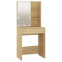 Juego de tocador con LED madera contrachapada roble Sonoma