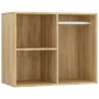Juego de tocador con LED madera contrachapada roble Sonoma