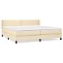 Box spring bed with cream fabric mattress 200x200 cm by , Beds and slatted bases - Ref: Foro24-3129662, Price: 540,54 €, Disc...