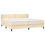 Box spring bed with cream fabric mattress 200x200 cm by , Beds and slatted bases - Ref: Foro24-3129662, Price: 540,54 €, Disc...