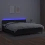 Box spring bed with mattress and LED black synthetic leather 200x200 cm by , Beds and slatted bases - Ref: Foro24-3134183, Pr...