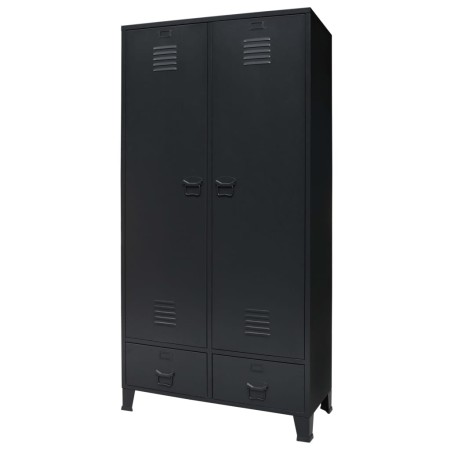 Armario metálico de estilo industrial 90x40x180 cm negro de vidaXL, Armarios roperos - Ref: Foro24-245961, Precio: 492,68 €, ...