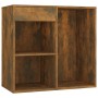 Juego de tocador con LED madera contrachapada roble ahumado