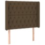 Boxspringbett-Matratze und LED-Leuchten aus dunkelbraunem Stoff, 90 x 190 cm von , Betten und Lattenroste - Ref: Foro24-31385...