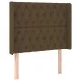 Boxspringbett-Matratze und LED-Leuchten aus dunkelbraunem Stoff, 90 x 190 cm von , Betten und Lattenroste - Ref: Foro24-31385...