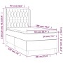Boxspringbett-Matratze und LED-Leuchten aus dunkelbraunem Stoff, 90 x 190 cm von , Betten und Lattenroste - Ref: Foro24-31385...