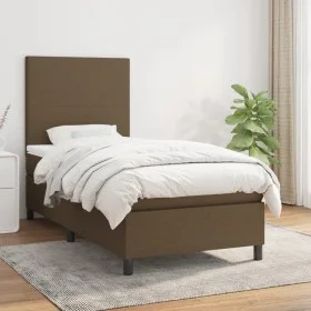Boxspringbett mit dunkelbrauner Stoffmatratze 90x190 cm von , Betten und Lattenroste - Ref: Foro24-3141580, Preis: 314,18 €, ...