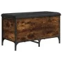 Engineered wood bench with storage smoked oak 82x42x45cm by , Benches for halls and storage - Ref: Foro24-835144, Price: 74,6...