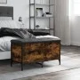 Engineered wood bench with storage smoked oak 82x42x45cm by , Benches for halls and storage - Ref: Foro24-835144, Price: 74,6...