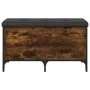 Engineered wood bench with storage smoked oak 82x42x45cm by , Benches for halls and storage - Ref: Foro24-835144, Price: 74,6...