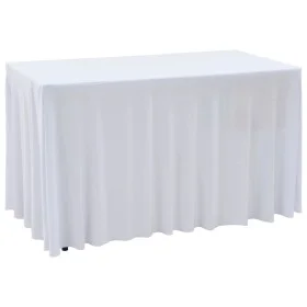 Elastic table covers 2 pcs with skirt 120x60.5x74 cm white by vidaXL, Covers - Ref: Foro24-133584, Price: 30,86 €, Discount: %
