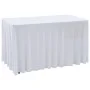 Elastische Tischdecken 2 Stück mit Rock 120x60,5x74 cm weiß von vidaXL, Abdeckungen - Ref: Foro24-133584, Preis: 30,86 €, Rab...