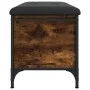 Engineered wood bench with storage smoked oak 82x42x45cm by , Benches for halls and storage - Ref: Foro24-835144, Price: 74,6...