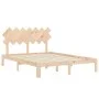 Estructura de cama con cabecero madera maciza 140x190 cm de , Camas y somieres - Ref: Foro24-3193706, Precio: 122,22 €, Descu...