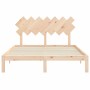 Bed frame with solid wood headboard 140x190 cm by , Beds and slatted bases - Ref: Foro24-3193706, Price: 127,34 €, Discount: %