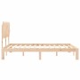 Bed frame with solid wood headboard 140x190 cm by , Beds and slatted bases - Ref: Foro24-3193706, Price: 127,34 €, Discount: %