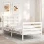 Einzelbettgestell mit weißem Kopfteil aus Massivholz von , Betten und Lattenroste - Ref: Foro24-3193947, Preis: 110,86 €, Rab...