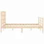 Bed frame with solid wood headboard 140x190 cm by , Beds and slatted bases - Ref: Foro24-3193966, Price: 119,51 €, Discount: %