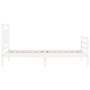 Estructura de cama individual con cabecero madera maciza blanco de , Camas y somieres - Ref: Foro24-3194012, Precio: 121,08 €...