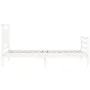 Estructura de cama individual con cabecero madera maciza blanco de , Camas y somieres - Ref: Foro24-3194012, Precio: 127,44 €...