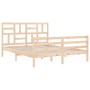 Estructura de cama de matrimonio con cabecero madera maciza de , Camas y somieres - Ref: Foro24-3194901, Precio: 144,87 €