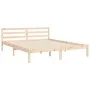 Double bed frame with solid wood headboard by , Beds and slatted bases - Ref: Foro24-3194901, Price: 143,00 €, Discount: %