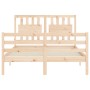 Estructura de cama con cabecero madera maciza 140x190 cm de , Camas y somieres - Ref: Foro24-3194291, Precio: 138,87 €, Descu...