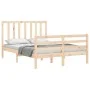 Bed frame with solid wood headboard 140x190 cm by , Beds and slatted bases - Ref: Foro24-3193771, Price: 119,97 €, Discount: %