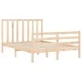 Bed frame with solid wood headboard 140x190 cm by , Beds and slatted bases - Ref: Foro24-3193771, Price: 119,97 €, Discount: %