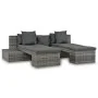 4-teiliges Gartenmöbel-Set und graue synthetische Rattankissen von vidaXL, Outdoor-Sofas - Ref: Foro24-44724, Preis: 438,19 €...
