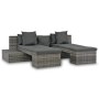 4-teiliges Gartenmöbel-Set und graue synthetische Rattankissen von vidaXL, Outdoor-Sofas - Ref: Foro24-44724, Preis: 466,81 €...