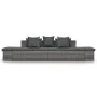 4-teiliges Gartenmöbel-Set und graue synthetische Rattankissen von vidaXL, Outdoor-Sofas - Ref: Foro24-44724, Preis: 438,19 €...