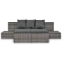 4-teiliges Gartenmöbel-Set und graue synthetische Rattankissen von vidaXL, Outdoor-Sofas - Ref: Foro24-44724, Preis: 466,81 €...
