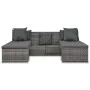 4-teiliges Gartenmöbel-Set und graue synthetische Rattankissen von vidaXL, Outdoor-Sofas - Ref: Foro24-44724, Preis: 438,19 €...