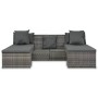 4-teiliges Gartenmöbel-Set und graue synthetische Rattankissen von vidaXL, Outdoor-Sofas - Ref: Foro24-44724, Preis: 466,81 €...