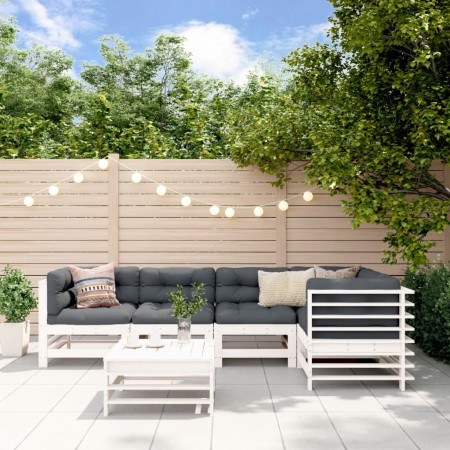 Juego de muebles de jardín 6 piezas madera maciza pino blanco von , Gartensets - Ref: Foro24-3186474, Preis: 410,01 €, Rabatt: %