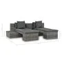 Set de muebles de jardín 4 pzas y cojines ratán sintético gris de vidaXL, Sofás de exterior - Ref: Foro24-44724, Precio: 439,...
