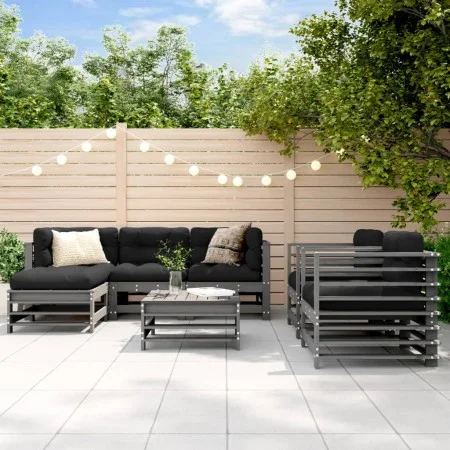 Juego de muebles de jardín 7 piezas madera maciza de pino gris von , Gartensets - Ref: Foro24-3186237, Preis: 497,76 €, Rabat...