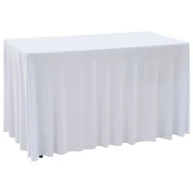 Elastic table covers 2 pcs with skirt 243x76x74 cm white by vidaXL, Covers - Ref: Foro24-133586, Price: 43,22 €, Discount: %