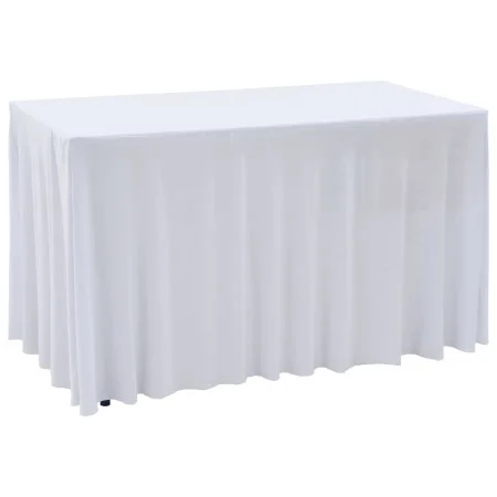 Fundas elásticas para mesa 2 uds con falda 243x76x74 cm blanco de vidaXL, Fundas - Ref: Foro24-133586, Precio: 43,16 €, Descu...