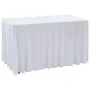 Fundas elásticas para mesa 2 uds con falda 243x76x74 cm blanco de vidaXL, Fundas - Ref: Foro24-133586, Precio: 43,16 €, Descu...