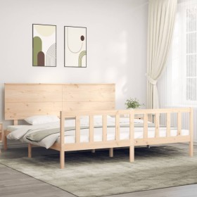Bettgestell mit Massivholzkopfteil 200x200 cm von , Betten und Lattenroste - Ref: Foro24-3193421, Preis: 175,52 €, Rabatt: %
