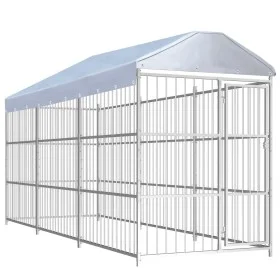 Outdoor kennel with roof 450x150 cm by vidaXL, Dog kennels and fences - Ref: Foro24-144623, Price: 883,65 €, Discount: %