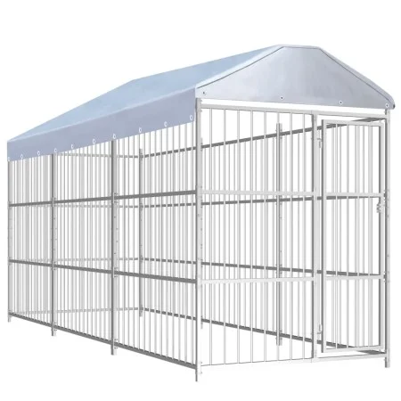 Outdoor kennel with roof 450x150 cm by vidaXL, Dog kennels and fences - Ref: Foro24-144623, Price: 883,65 €, Discount: %