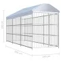 Outdoor kennel with roof 450x150 cm by vidaXL, Dog kennels and fences - Ref: Foro24-144623, Price: 883,65 €, Discount: %
