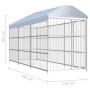 Perrera de exterior con techo 450x150 cm de vidaXL, Casetas y cercados para perros - Ref: Foro24-144623, Precio: 775,96 €, De...